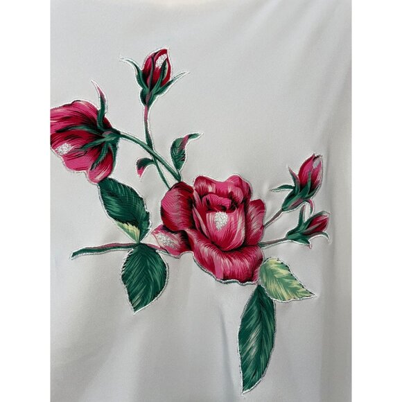 New Natori Private Label White & Floral Print Sleepwear Set With Chemise & Robe - Picture 8 of 11